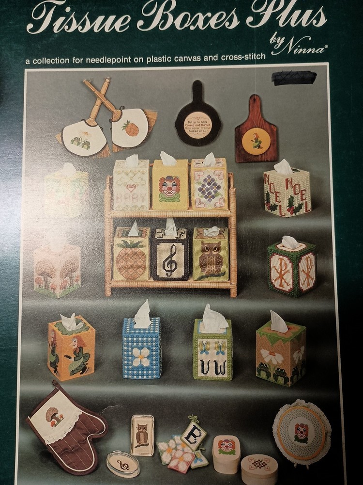Plastic Canvas Pattern Leaflet Booklet Tissue Boxes Plus Ninna Holidays H7