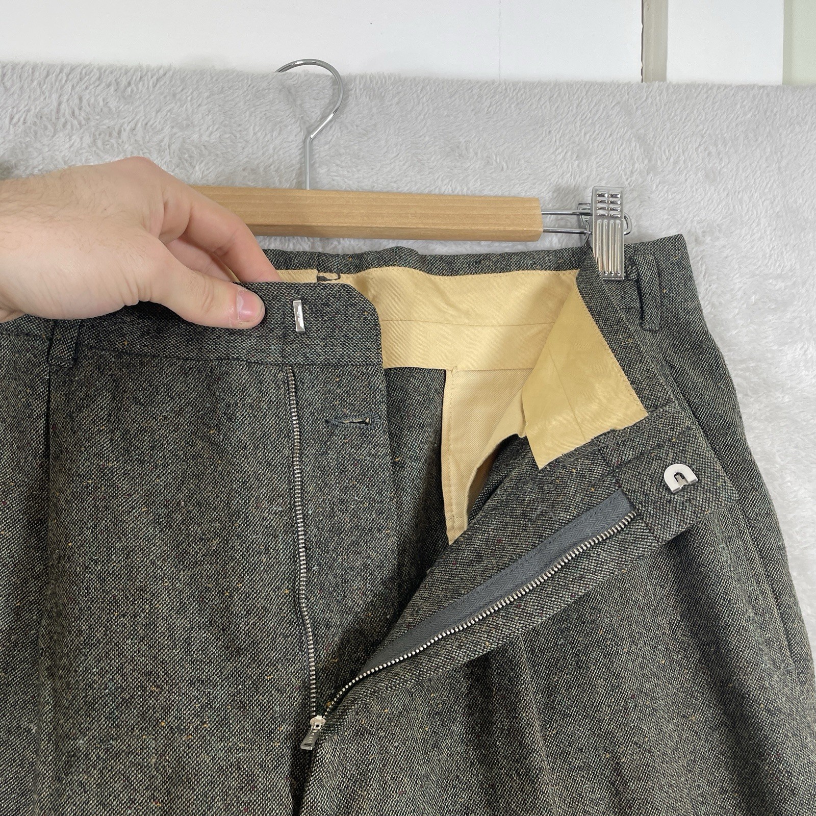 Vtg 50s Drop Loop Wool Slacks Men’s 32x32 Pendleton Rockabilly Pants Pleated 40s