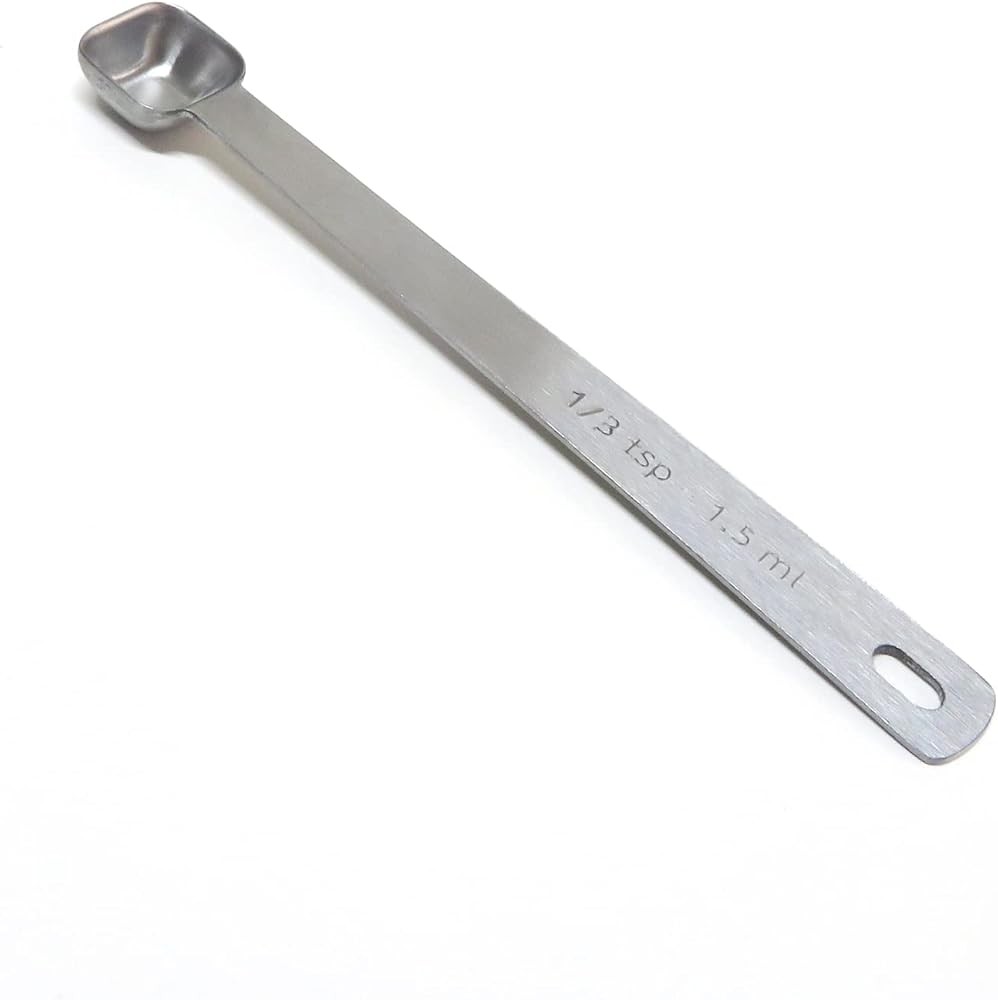 1/3 Teaspoon Single Tiny Square Bowl Measuring Spoon, Small Indivi