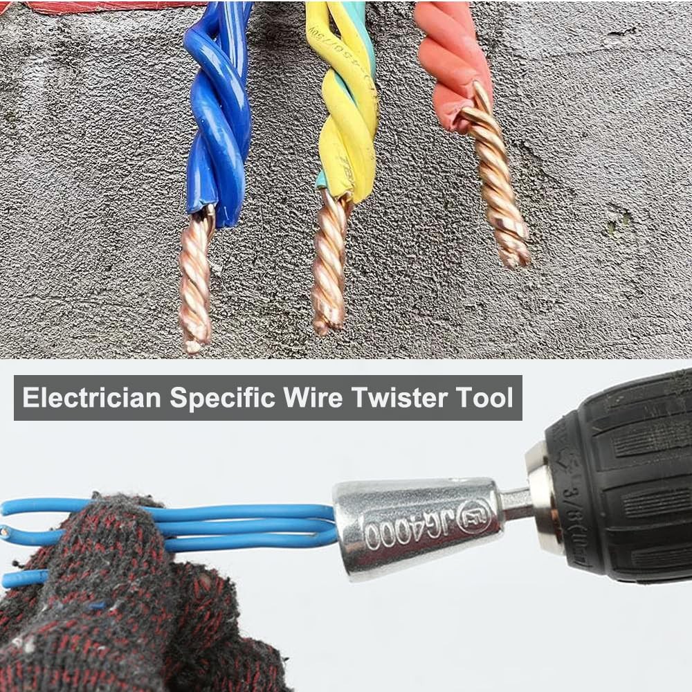Saipe Wire Twisting Stripping Tools 1/4" Hex Shank Cable Stripper Silver