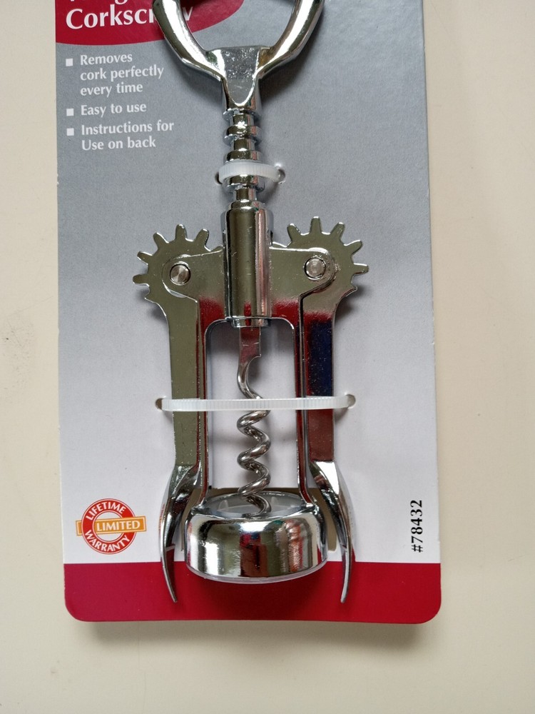 Farberware Silver Wing 6" Classic Corkscrew Wine Bottle Opener. New!