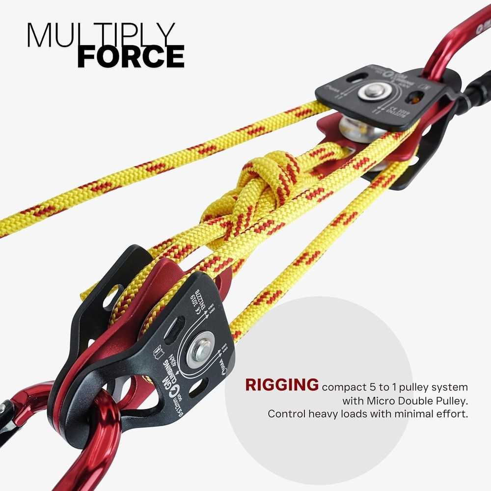 Micro Double Pulley Haul Kit - 5:1 Mechanical Advantage