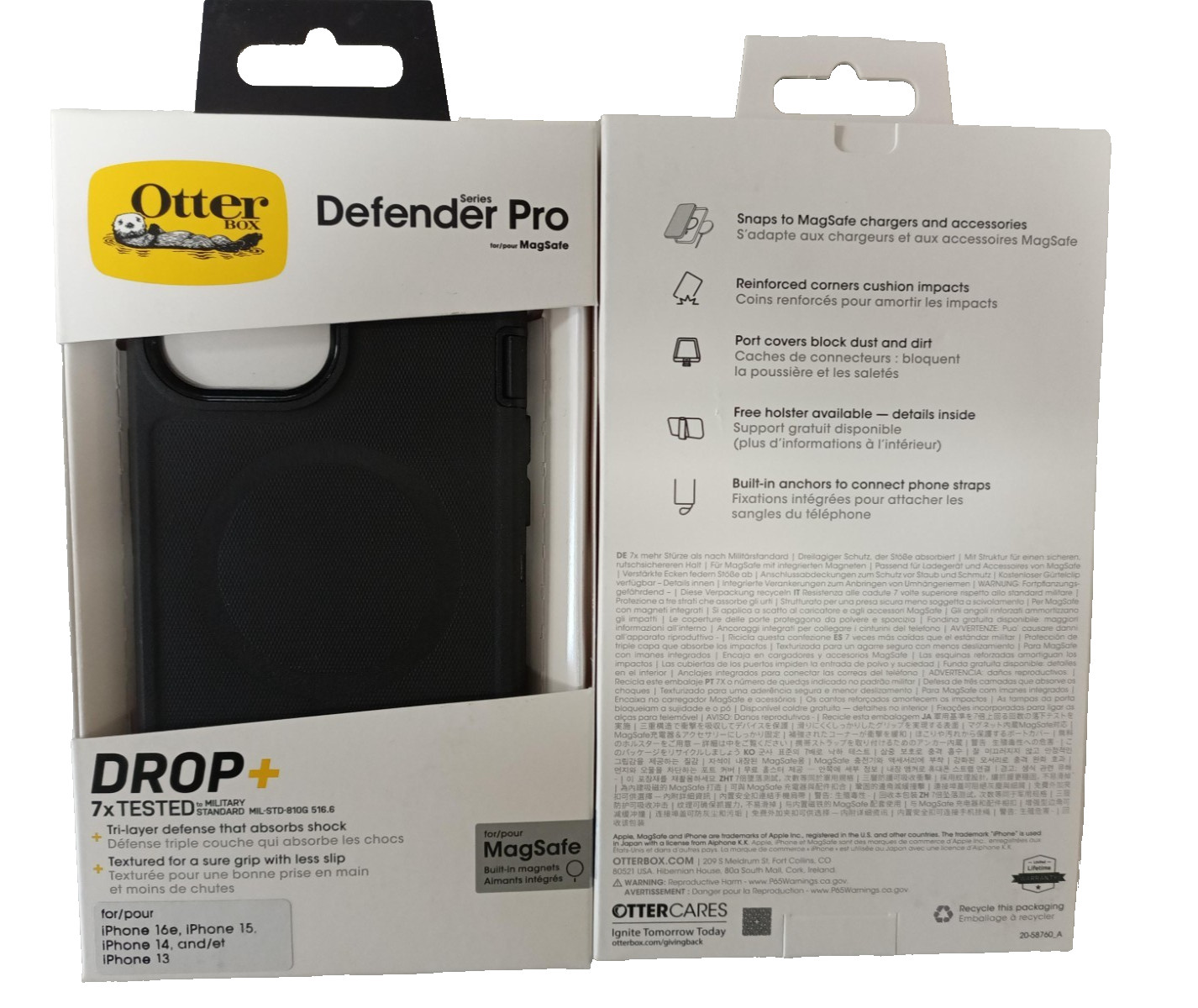 OtterBox Defender Pro Series Case with MagSafe - iPhone 16e/15/14/13 Black