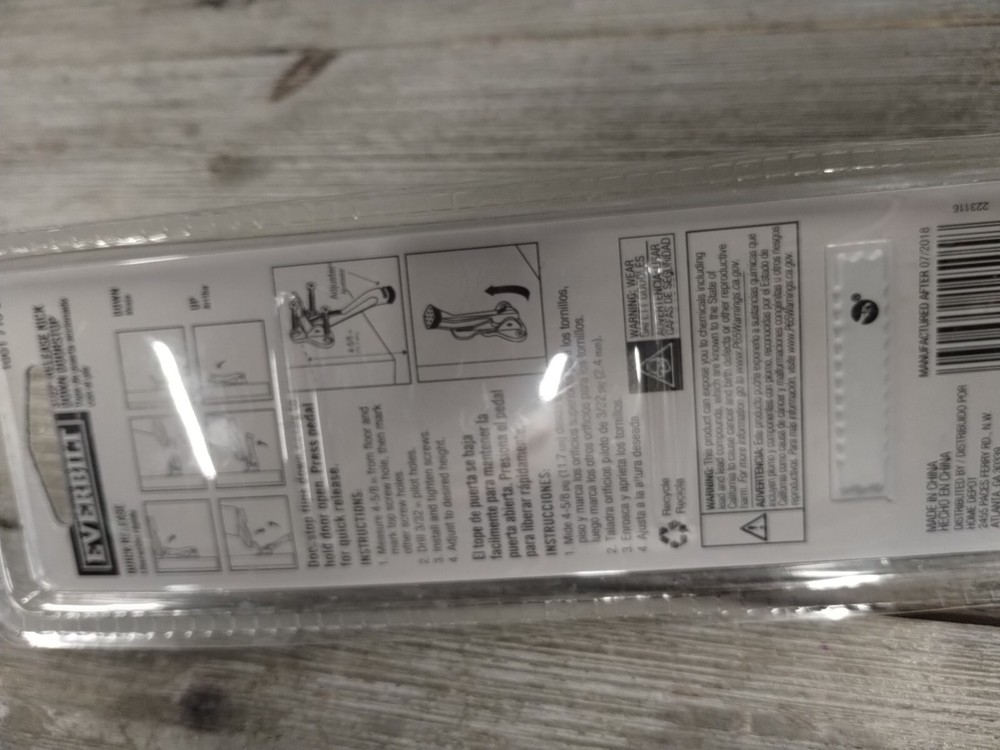 Everbilt Step Release Kick Down Doorstop Satin Nickel