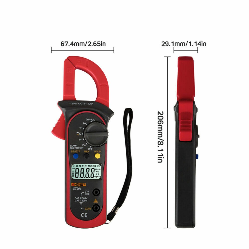 Digital Multimeter Tester AC DC Volt Ohm Amp Clamp Meter Auto Range LCD Handheld