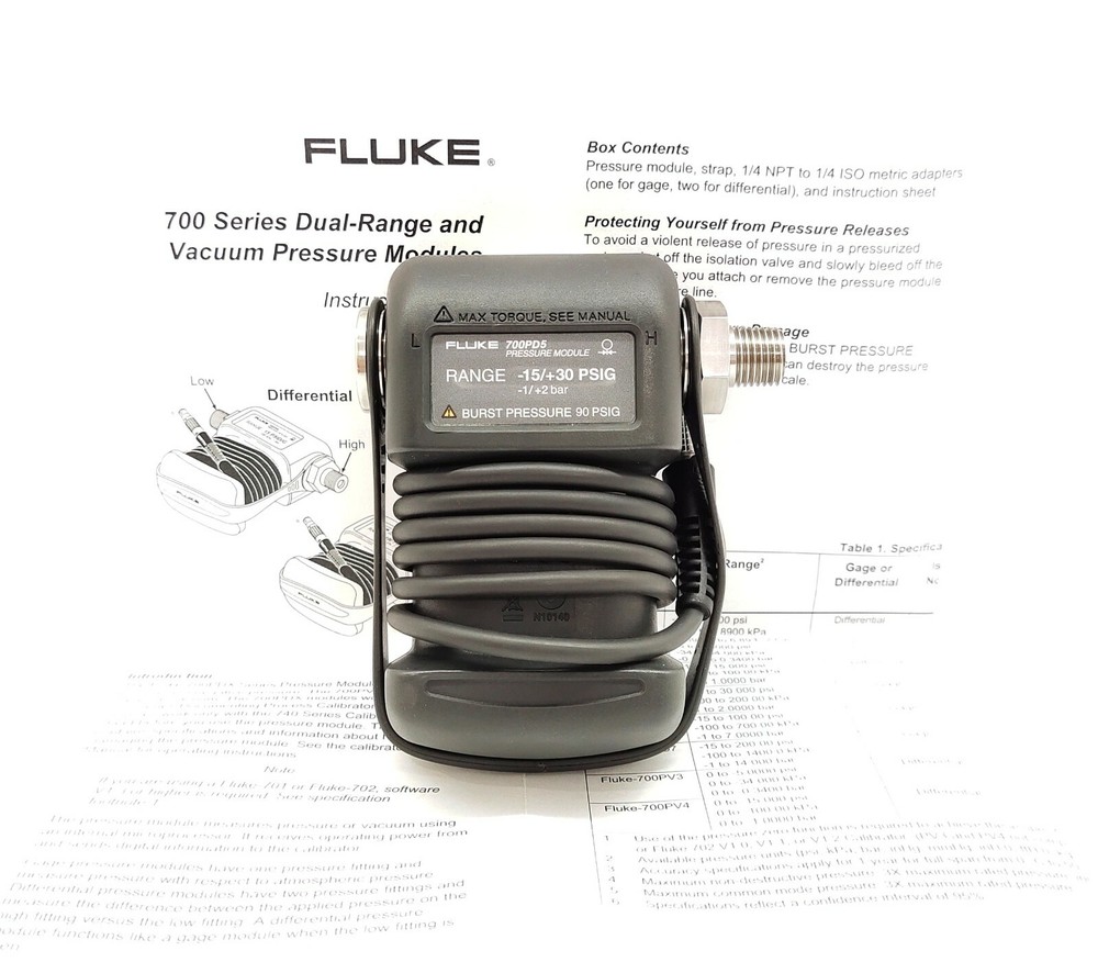 FLUKE 700PD5 DUAL PRESSURE MODULE -15/+30 PSIG