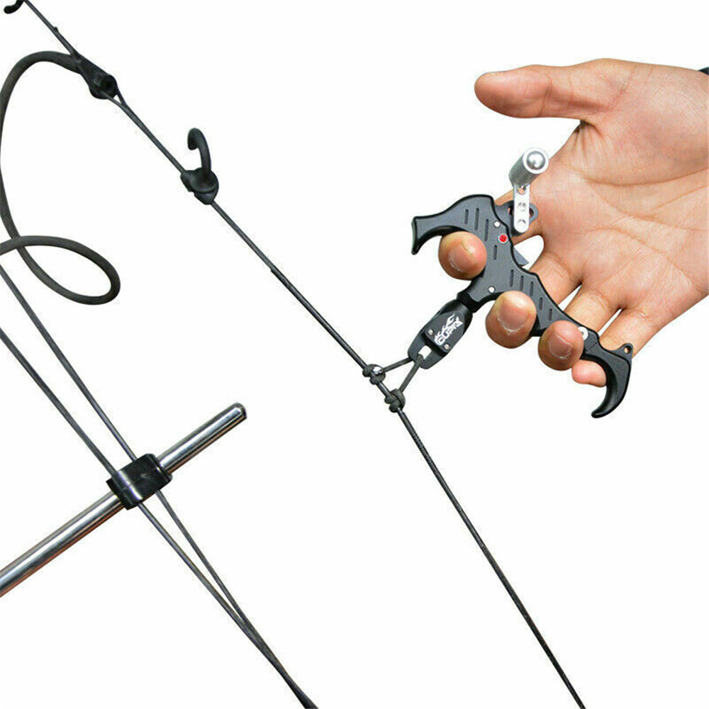 360° Compound Bow Release Aids 3 Or 4 Finger Grip Thumb Caliper Trigger Alloy