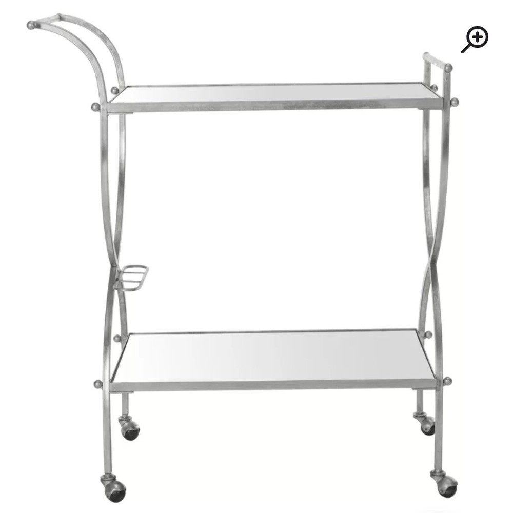 Silver and Mirror Bar Cart