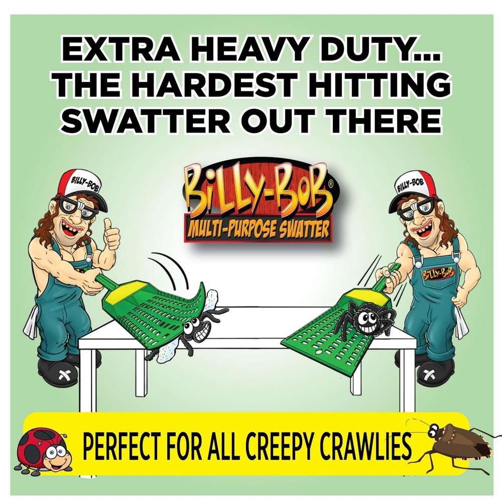 Multi-Purpose Heavy Duty Fly Swatter - 2 Pack - Fly Swatter with Bug Scooping...