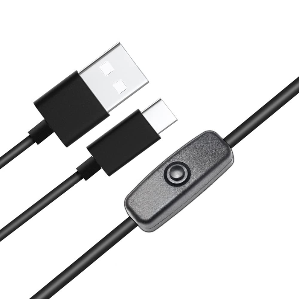 Type-C USB Cable for Raspberry Pi 4 B with ON/OFF Power Switch for Raspberry ...