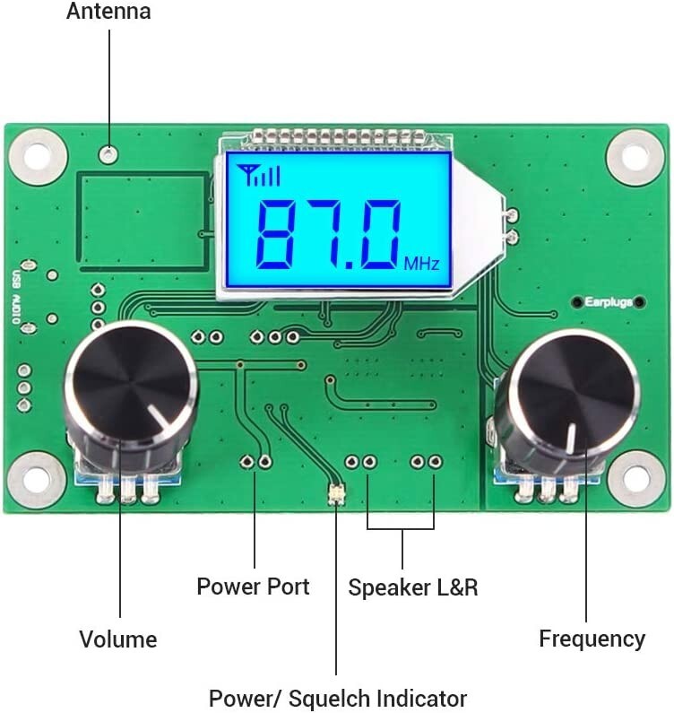 76-108MHZ Digital FM Wireless Receiver Radio Module Stereo LCD Display DSP PLL