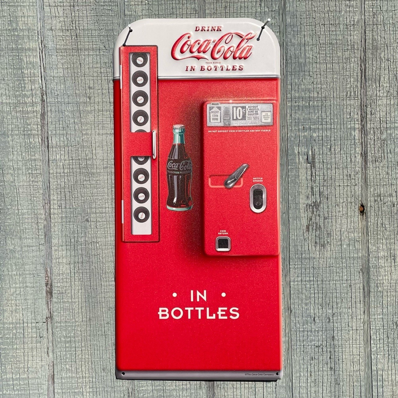 Classic Coke Bottle VENDING MACHINE Sign Coca-Cola METAL Hanging Wall Home Decor