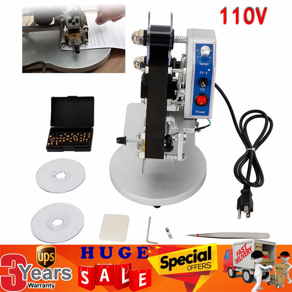 Manual Hot Stamp Printer Ribbon Coding Hot Foil Stamping Date Code Machine DY-8
