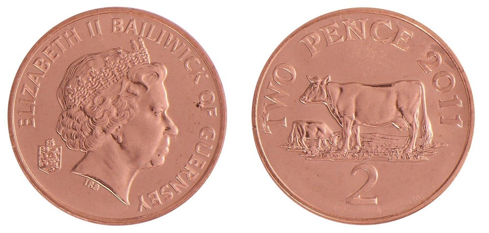 Guernsey 2 Pence, 2011, KM #96, Mint