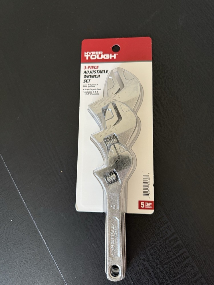 The HYPER TOUGH 3 piece adjustable wrench set