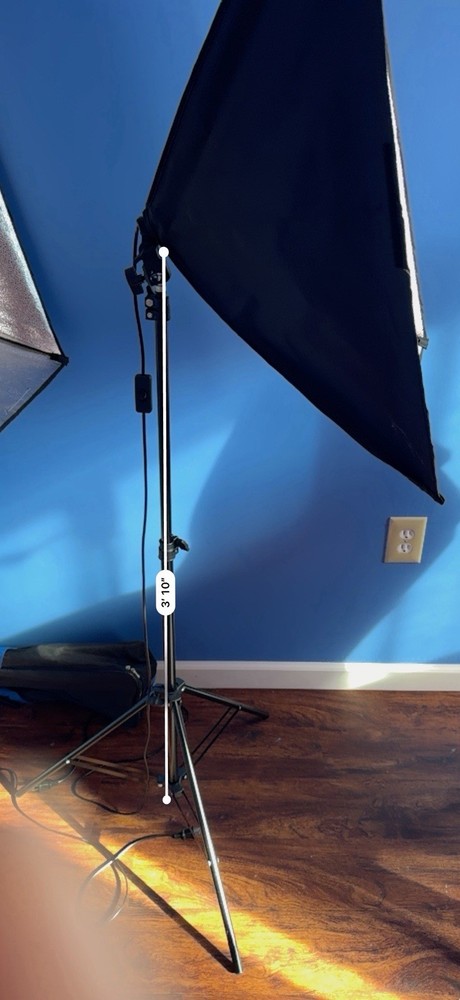 Softbox Lighting Kit with Adjustable Stand, 22 in Square/Rectangle, Black