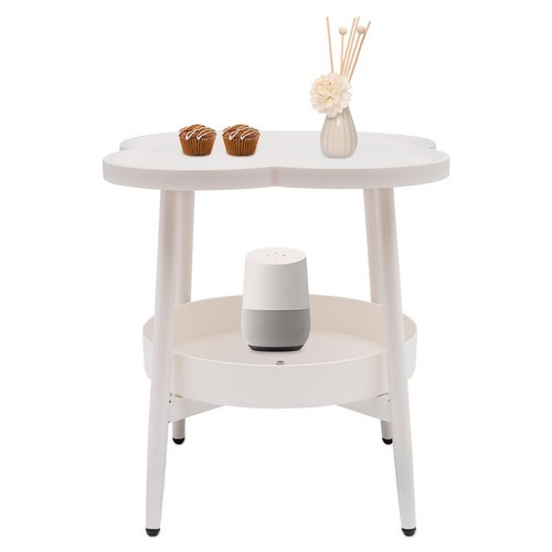 19.7 In Sofa Side Table Snack Table End Table With Storage Basket For Bedroom
