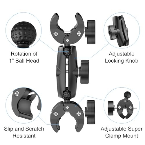 Double Clamp Camera Mount - Universal Bracket for Golf Carts, Umbrella 1PC