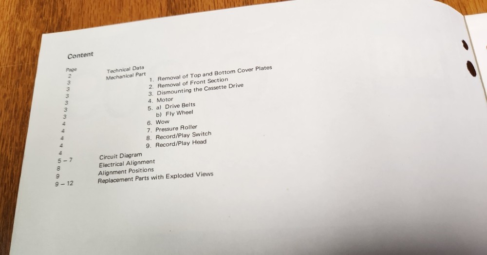 Dual C809 Cassette Service Manual - Original