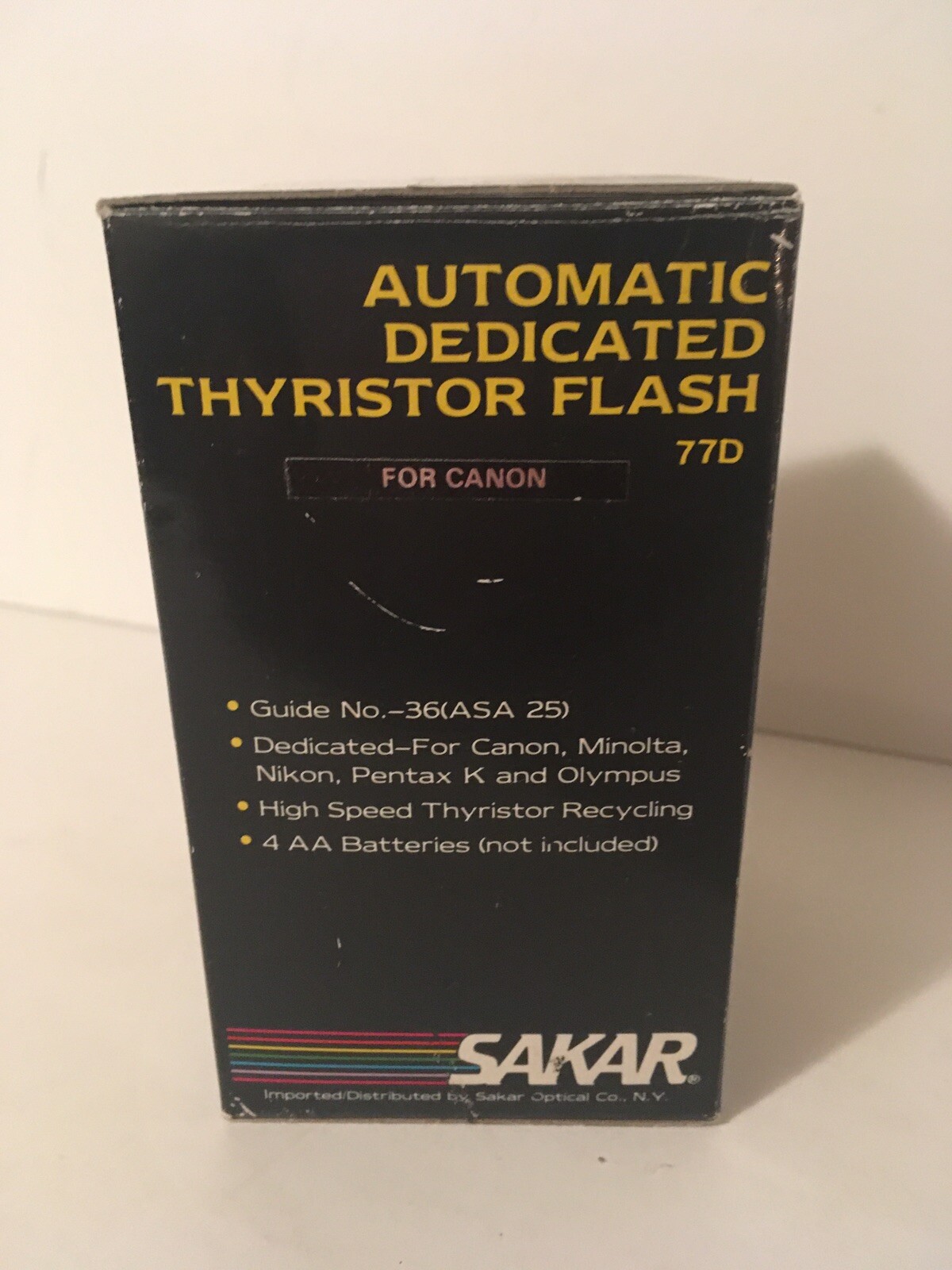New Sakar Automatic Dedicated Thyristor Flash 77D Original Box Paperwork