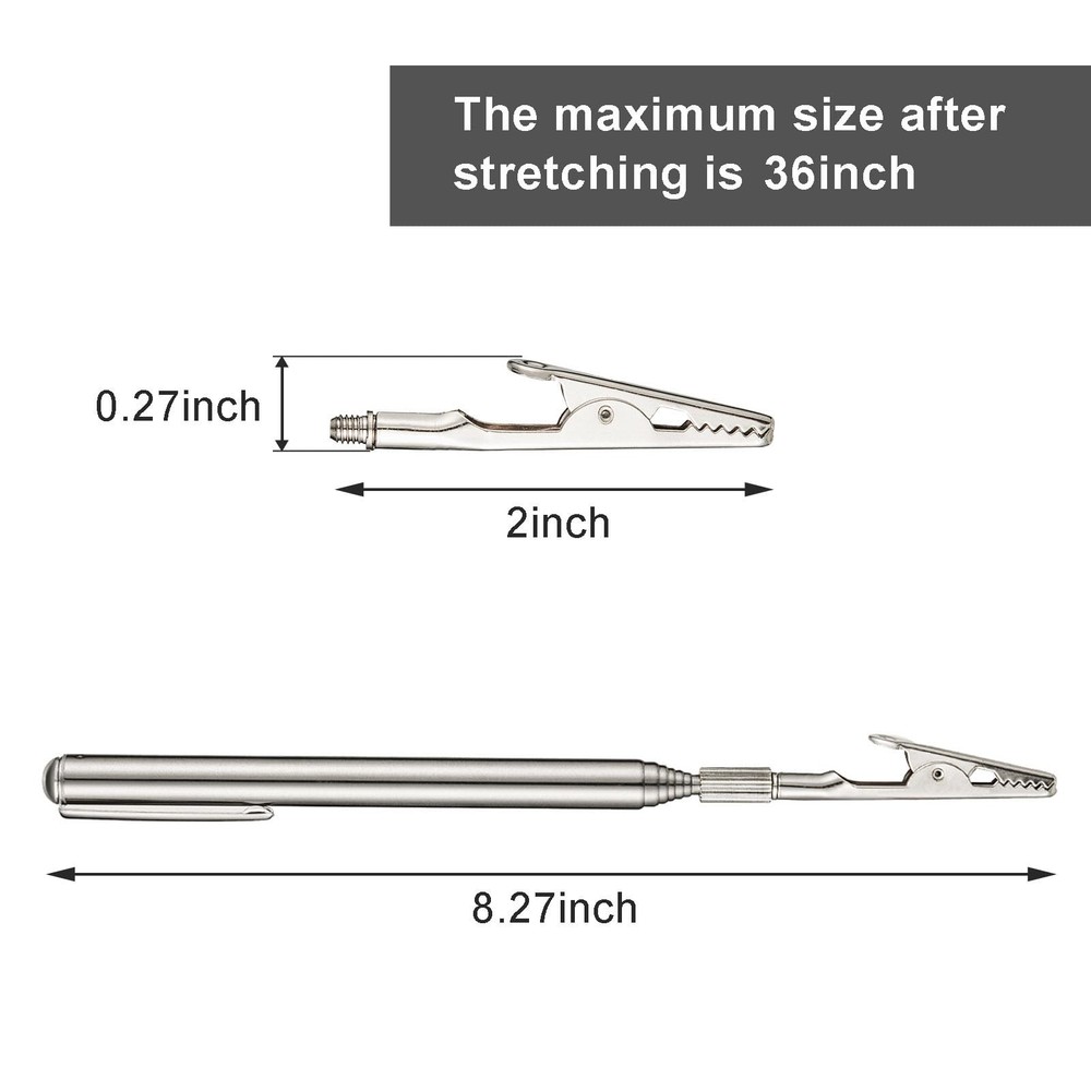 Mudder 2 Pcs Telescoping Clip Roach Clips for Range 8.27-36 Inch, Metallic
