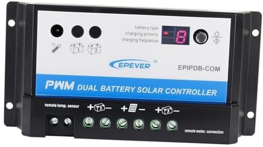 20A Solar Charge Controller 12V/24V Auto Working Dual Battery EPIPDB-COM-20A
