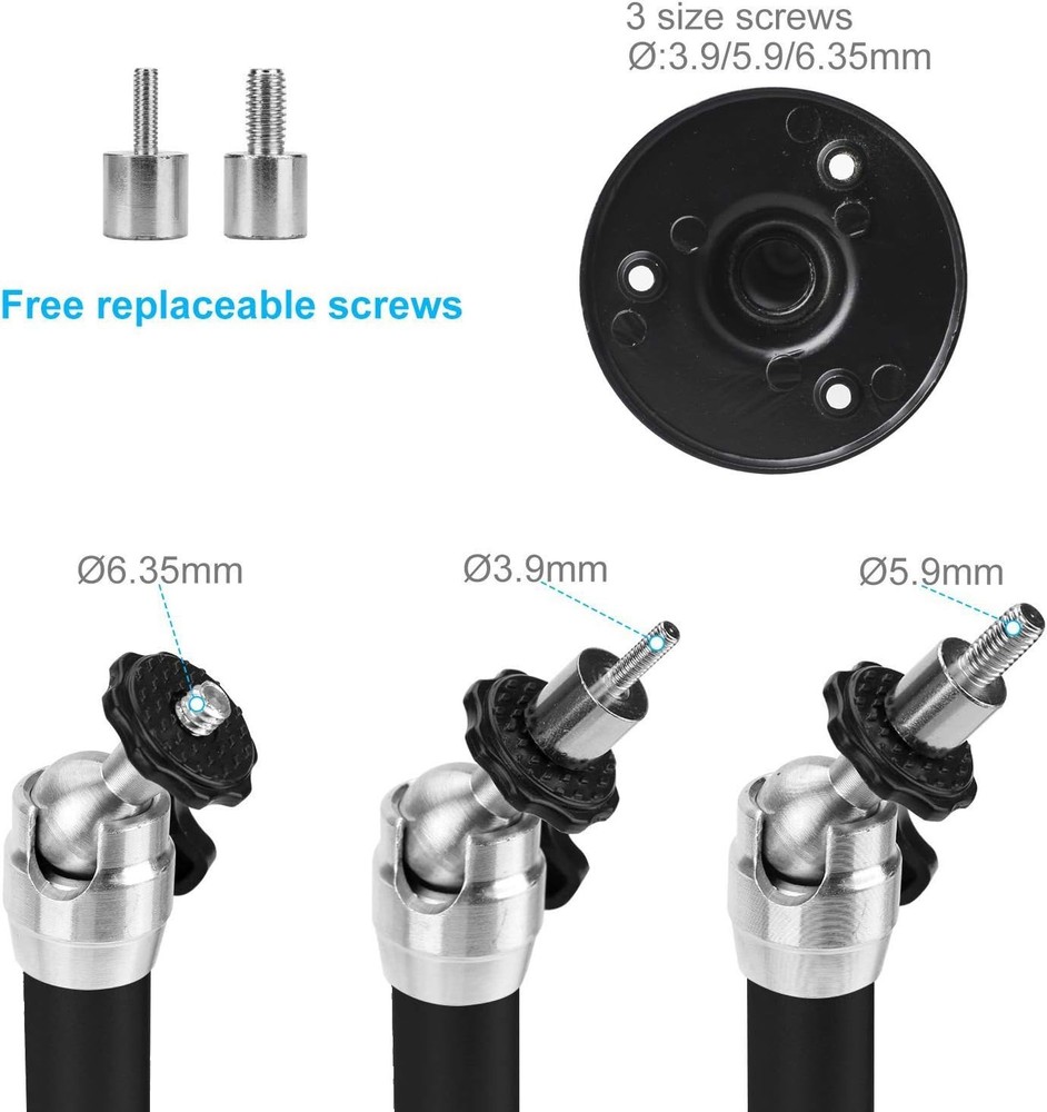 Adjustable Ceiling Projector Mount for Mini Projectors - 175mm Metal Black Stand