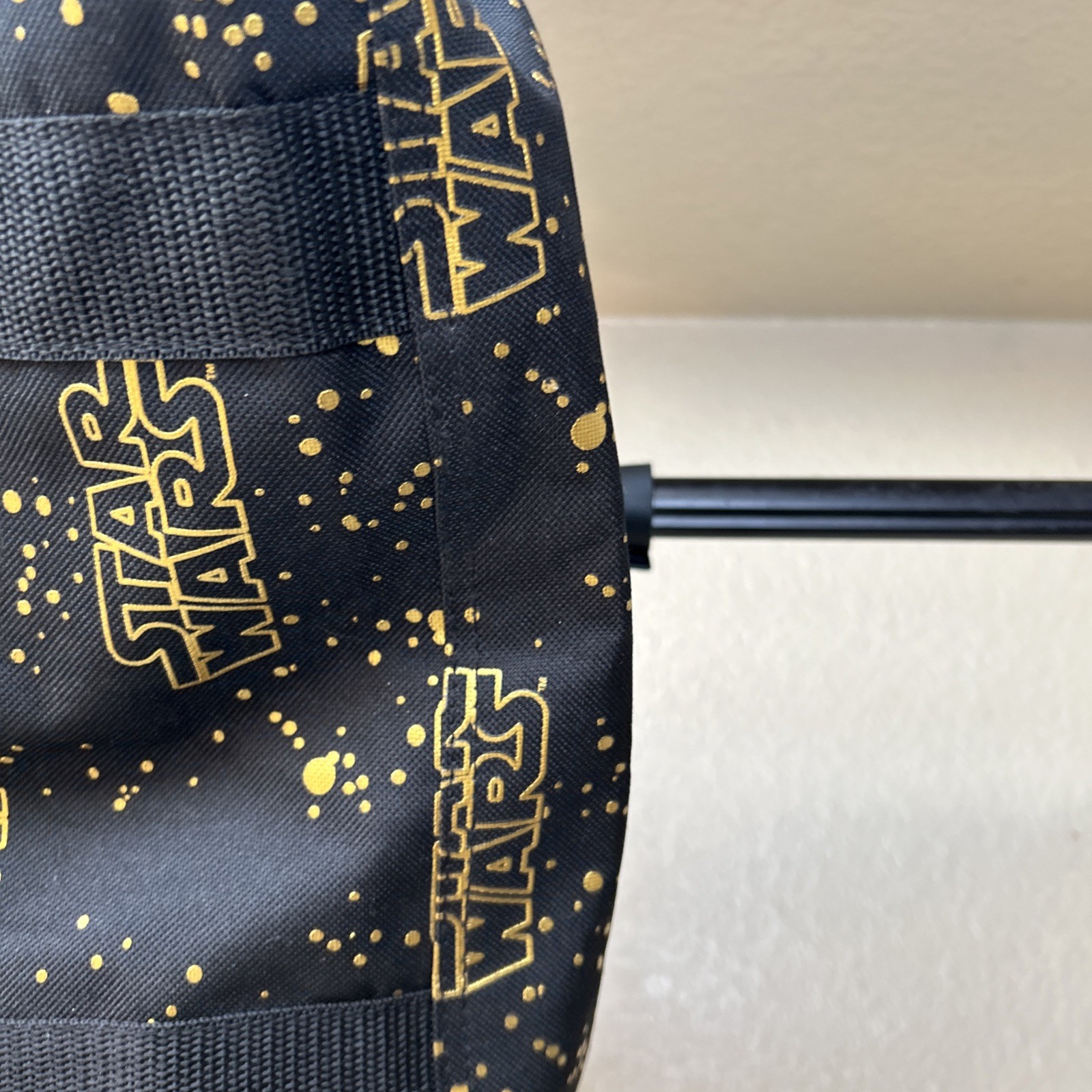 Star Wars Tote Handbag Zippered Lightweight Black and Gold Disney NEW with Tags