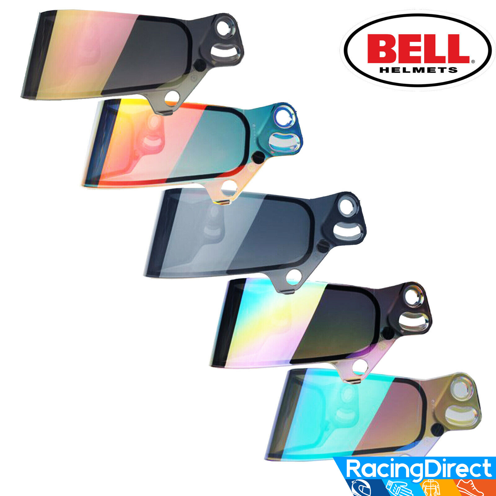 Bell SE07 3MM DSAF Shield - HP7 RS7 & Carbon RS7-K Helmet Visor - Blue Silver ++