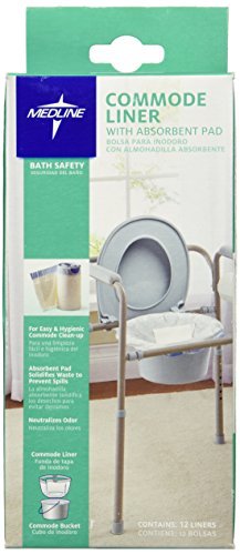 Medline Commode Liner with Absorbent Pad 12 Count