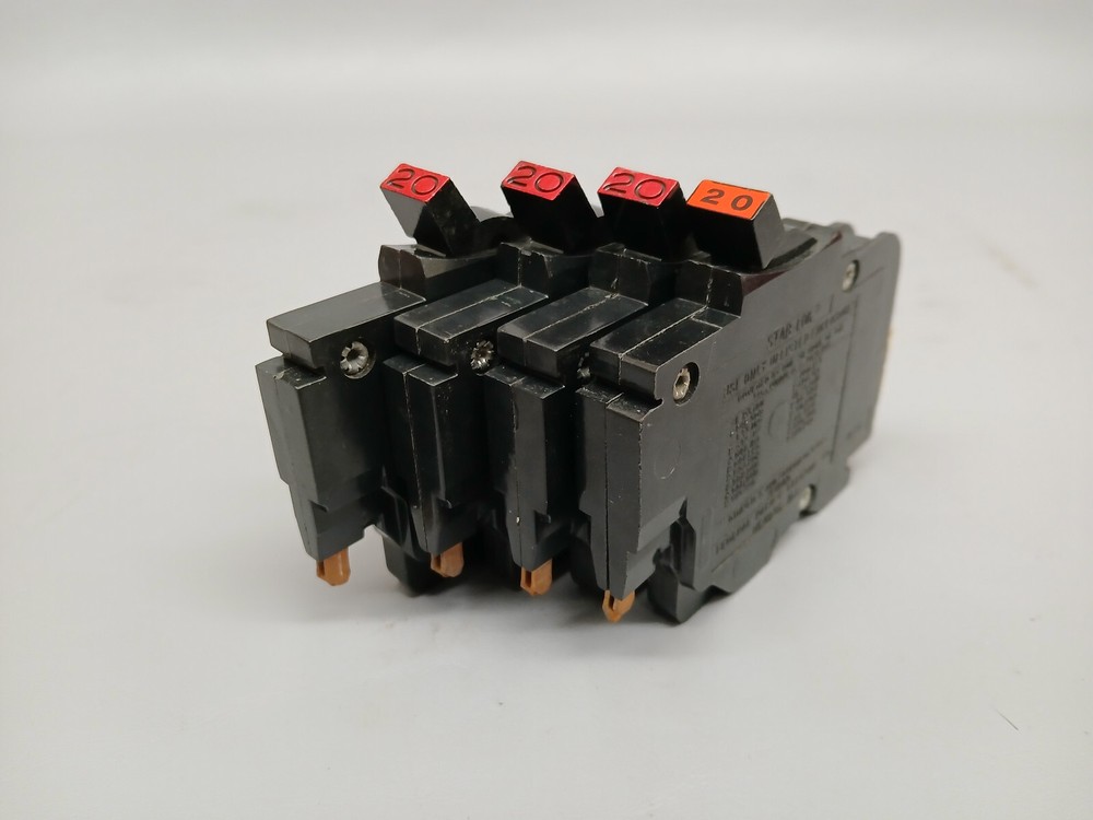 4 - 20 Amp Federal Pacific 1 Pole 1/2" Thin Type NC Breakers