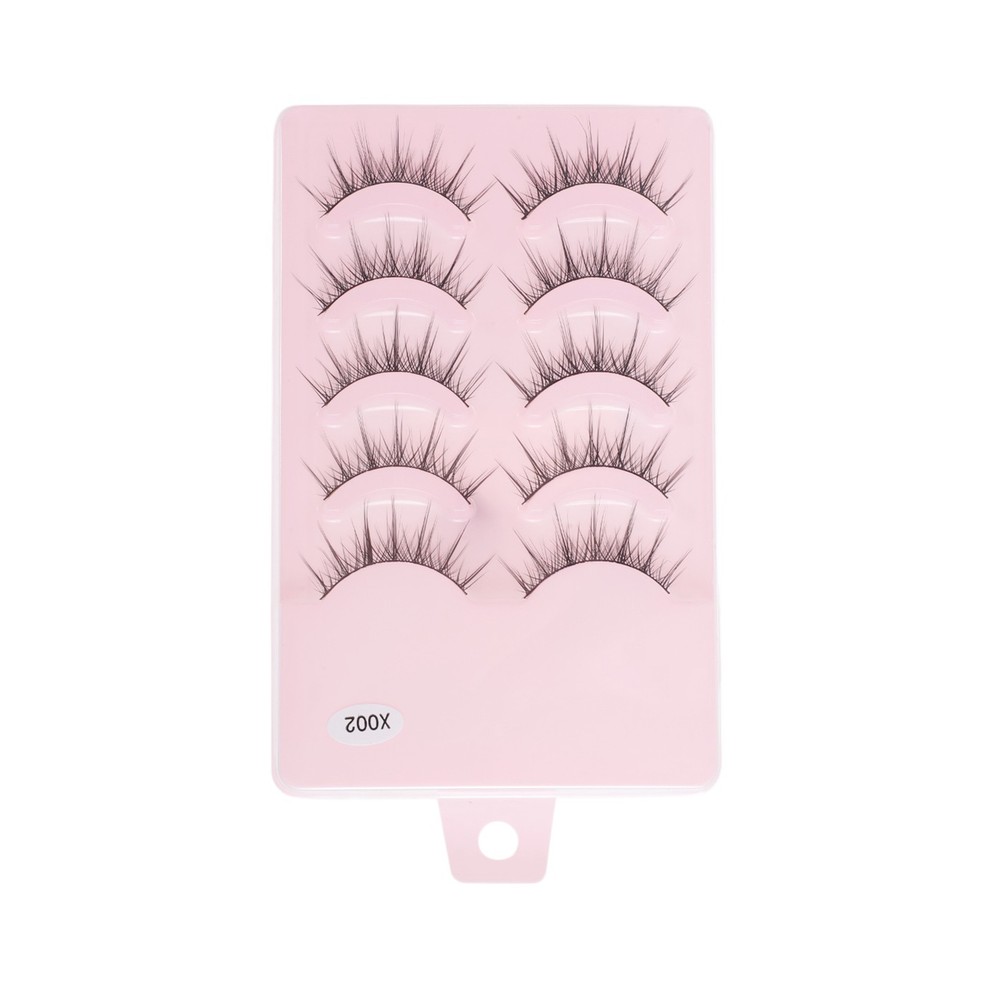 Natural False Eyelashes for Makeup Black X002 5 Pair