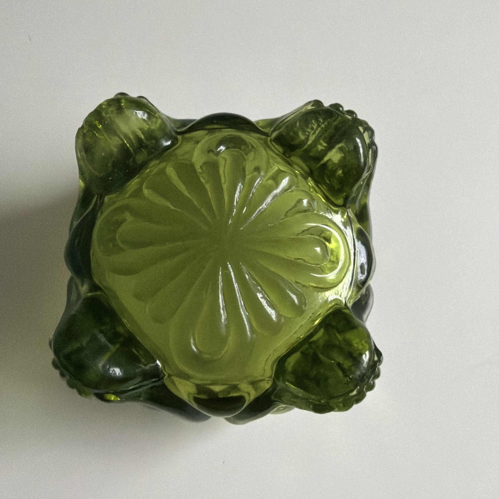 Vintage Olive Green Glass Open Salt Dip Cellar Dish Trinket Ring 1.5" Wide Bowl