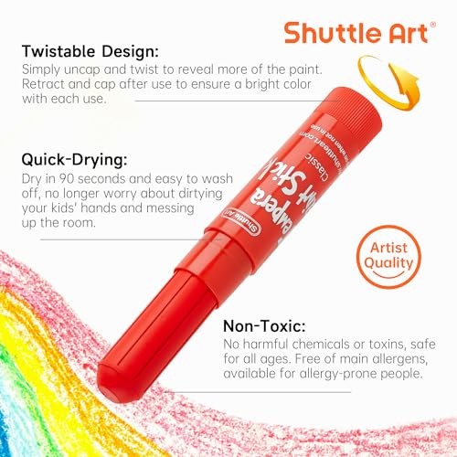 30 Colors Solid Tempera Paint Sticks with 1 Drawing Pad