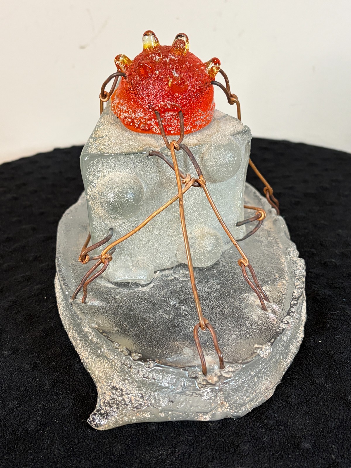 Hank Murta Adams Large Piece Slice of Cake Art Glass Sculpture 10.5" X 5.75"