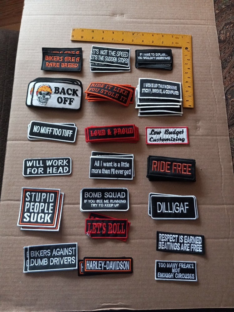 56 Assorted Biker Patches