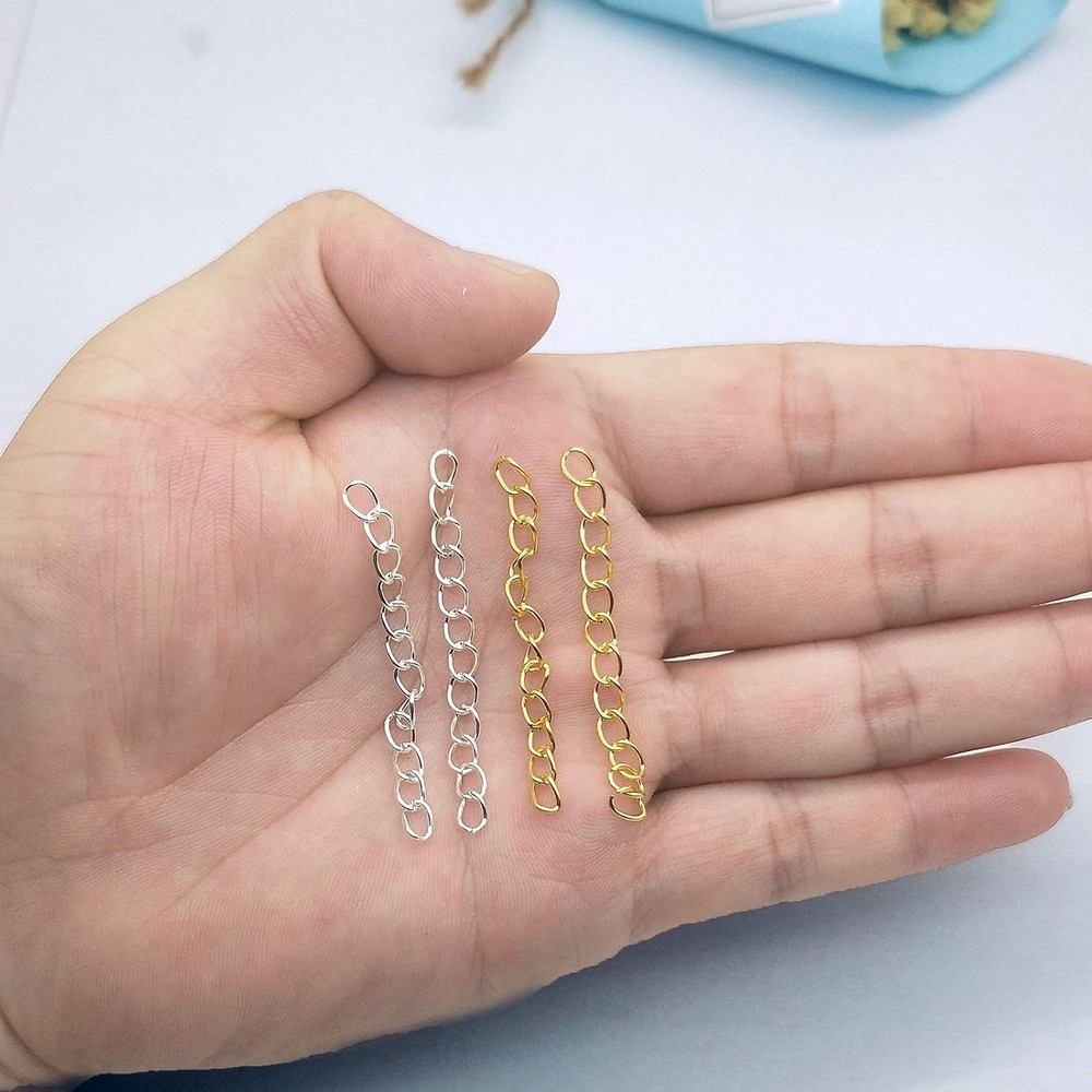 100pcs 50mm x 4mm Extender Chains Tail Chain Removable Extension for...