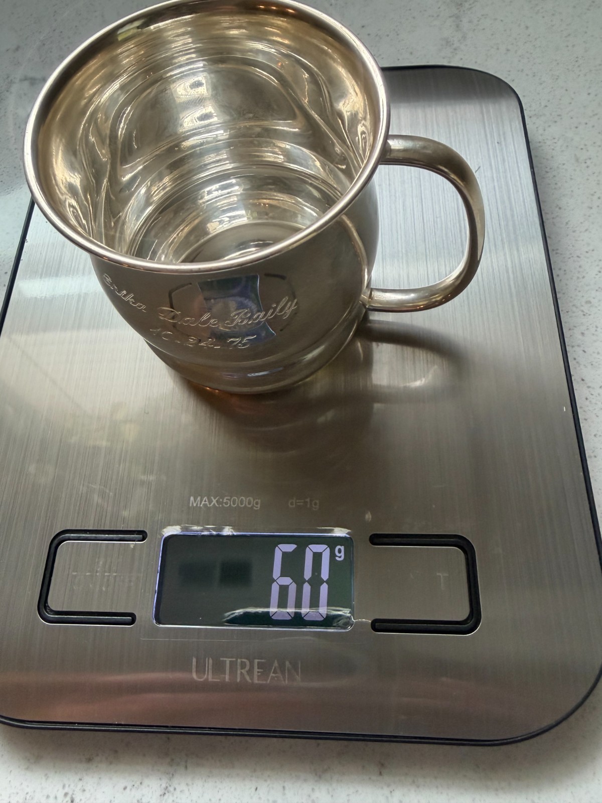 Vintage TOWLE #10782 STERLING SILVER BABY CUP - Monogram & Dated - READ