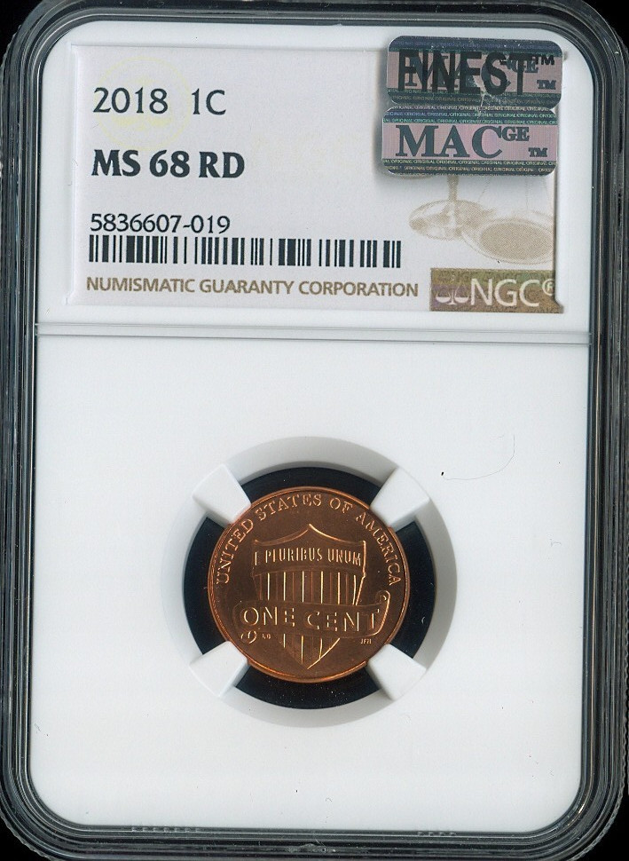2018 Lincoln Cent NGC MS68 RD Quality