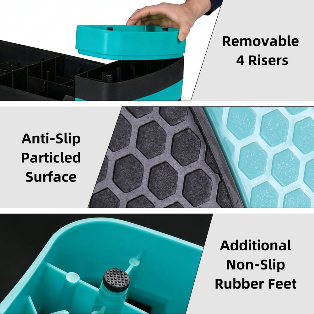 31" Adjustable Exercise Step Platform, 3-Level Height Non-Slip Surface Green