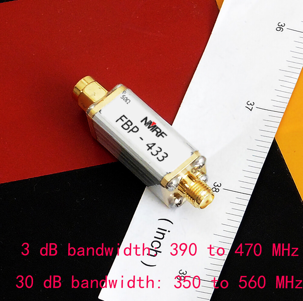 400~475MHz Bandpass Filter, Ultra Small Form Factor, SMA Interface 50 Ohms