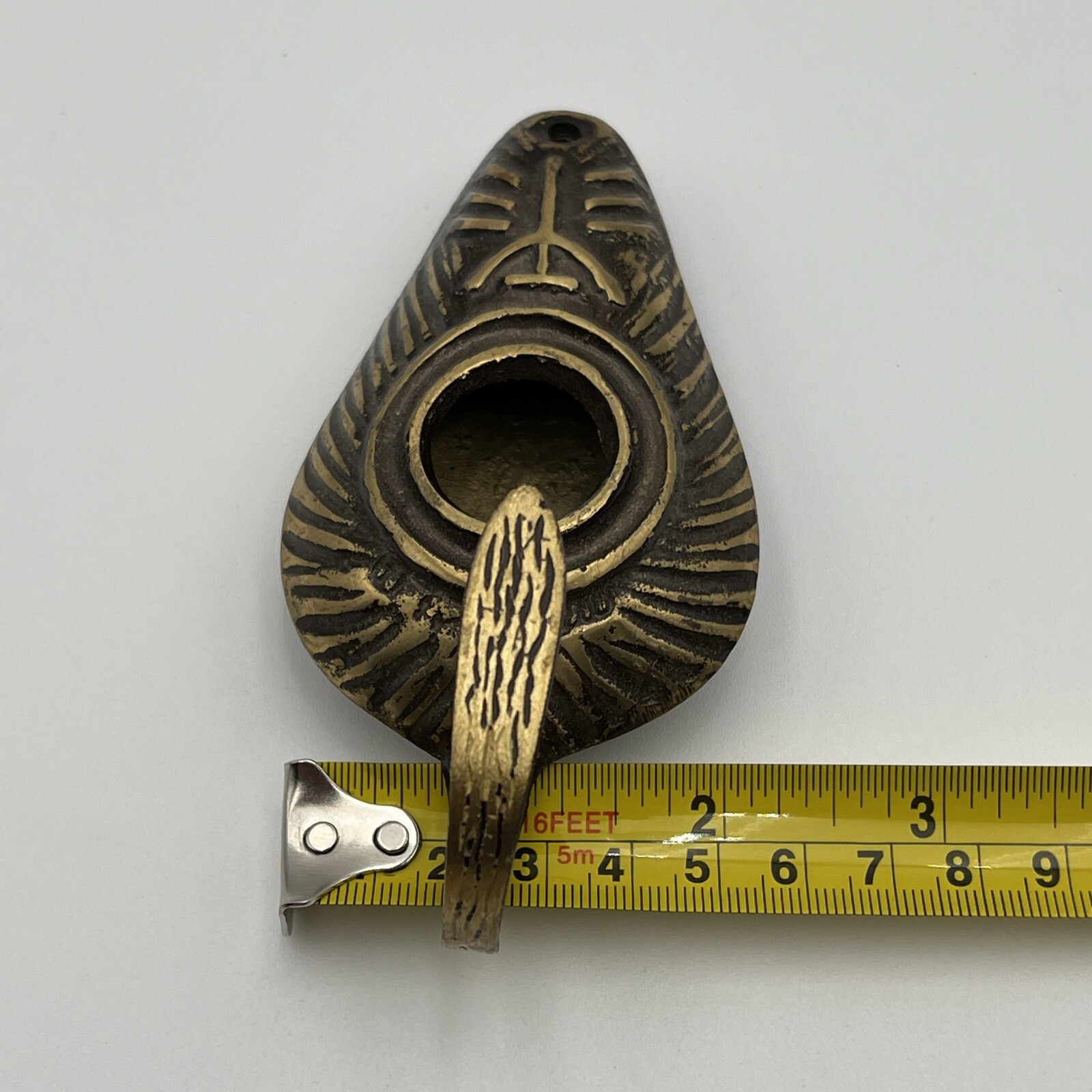 Vtg Brass Etched Incense Burner Holder Jerusalem Metal Decor Ornate