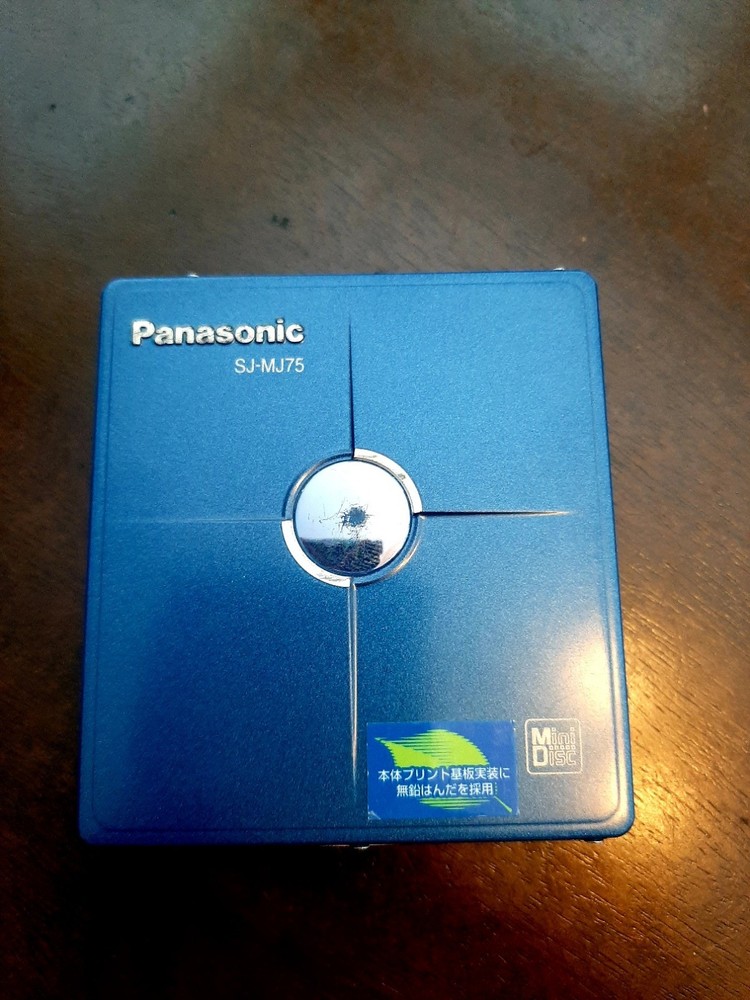RARE Panasonic SJ MJ75 Portable MD minidisc Player blue Working Good Condition