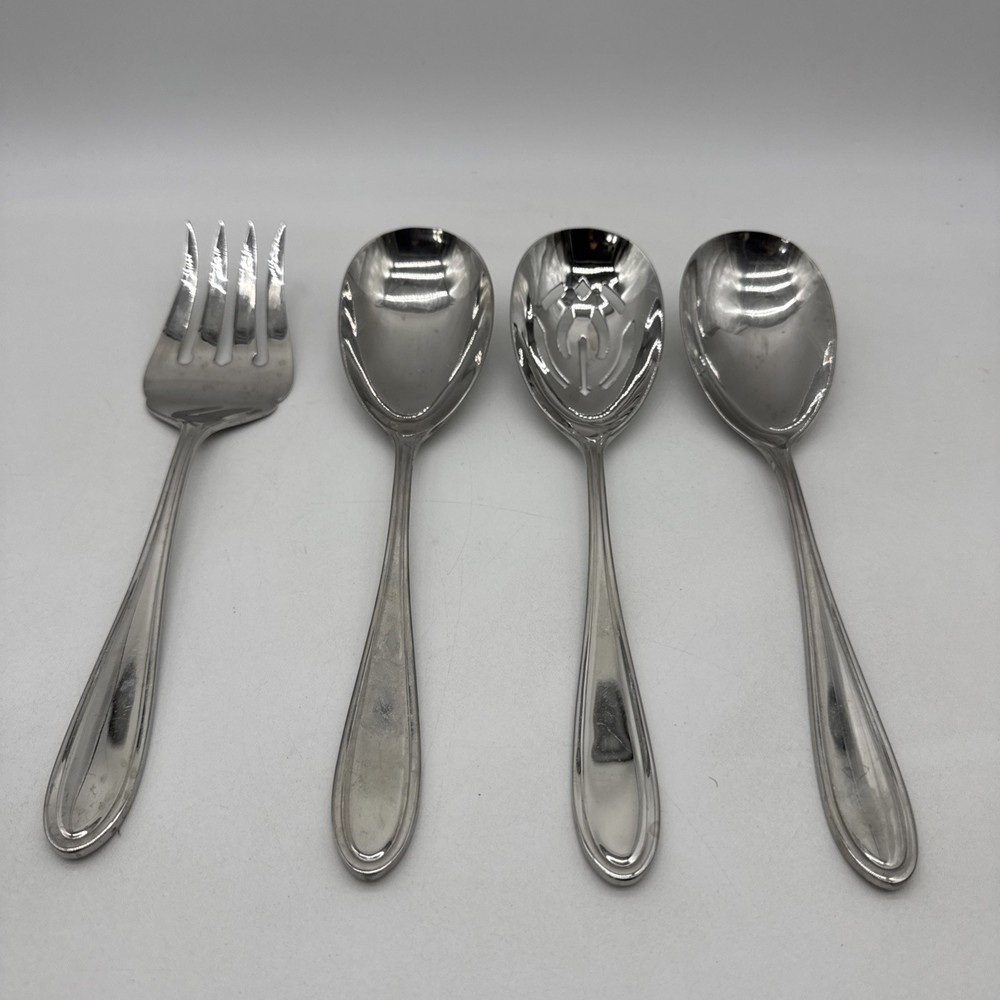 HAMPTON Silversmith 4 Piece Large Hostess Serving Set 18/10 Glossy Stainless