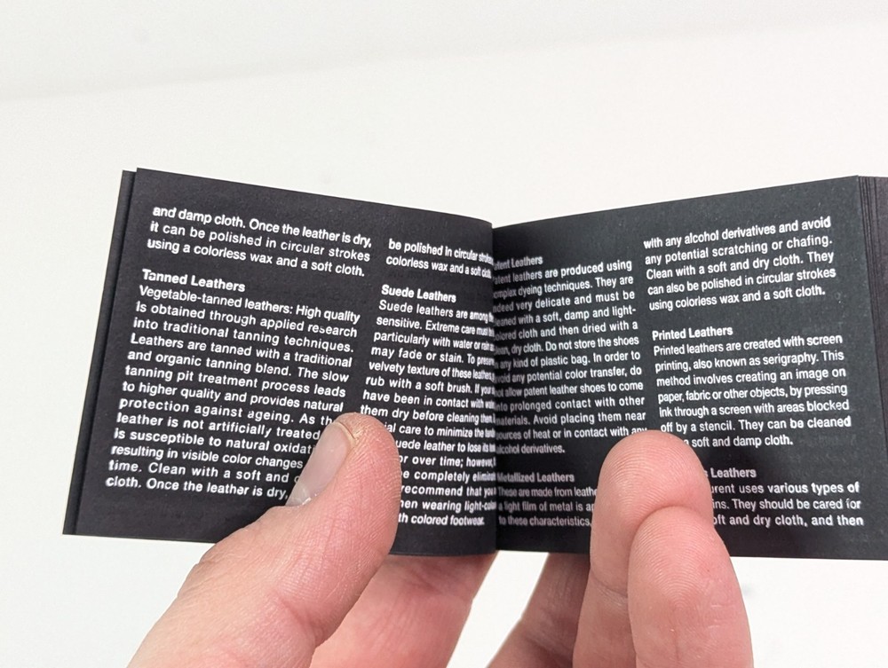 Saint Laurent Paris Shoe Packaging Booklet Authentic Insert Booklet