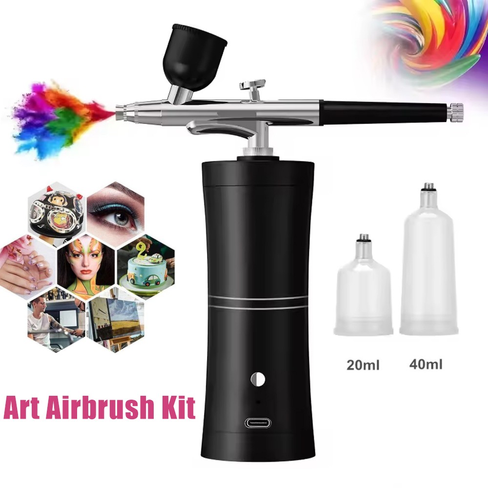 Portable Air Compressor Kit Airbrush Paint Spray Gun Nail Art Tattoo Airbrush