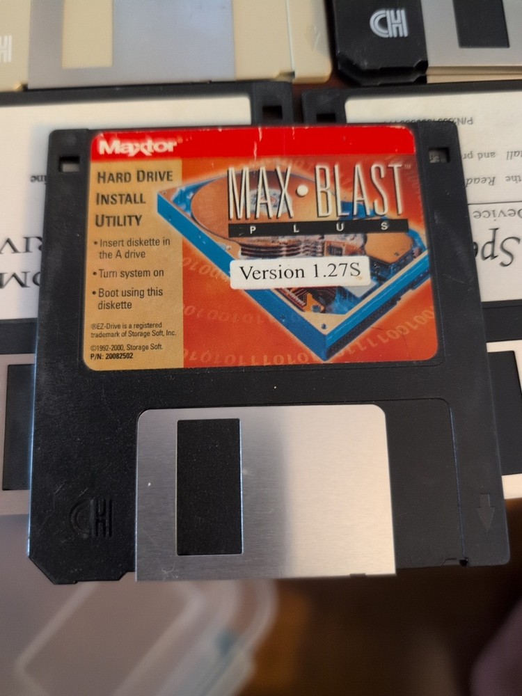 Maxtor Max Blast PLUS Version 1.27S 3.5" Floppy Disk Hard Drive Install Utility