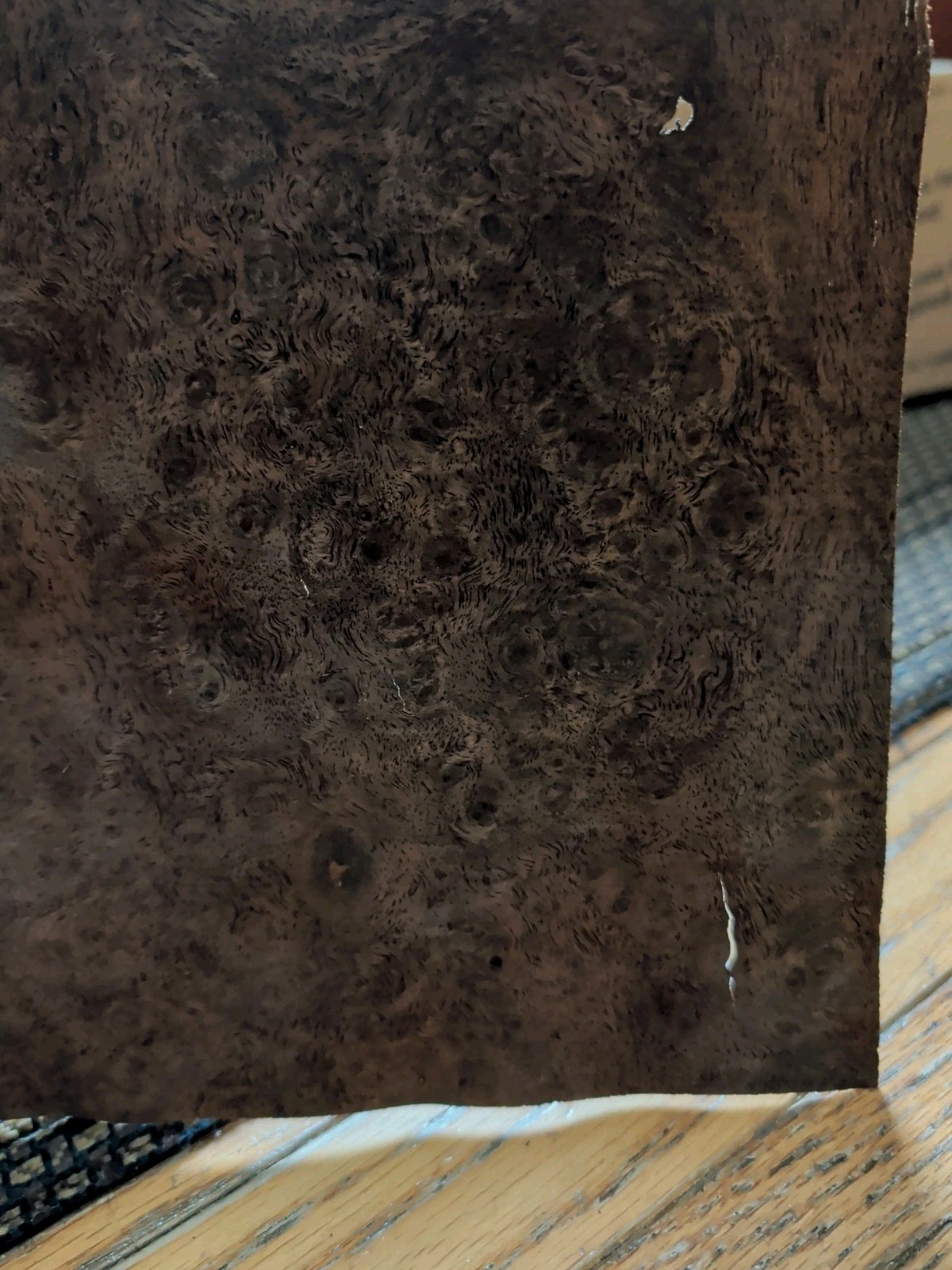 Walnut burl veneer 9 1/2" x 8 1/4" wood 1/42 raw +3 more pieces cracks buckled
