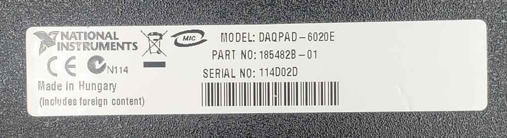 National Instruments DAQPad-6020E 16/8 Inputs, 12-bit Multifunction I/O