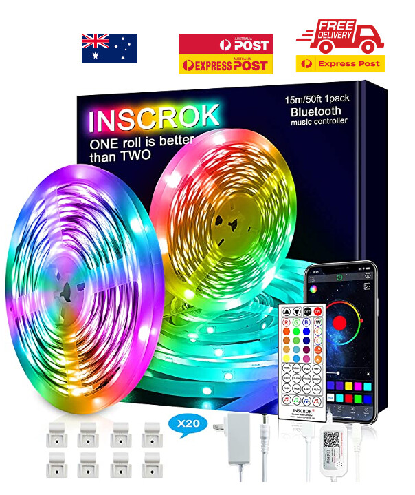 Bluetooth LED Strip Lights 15m,Inscrok LED Light Strips